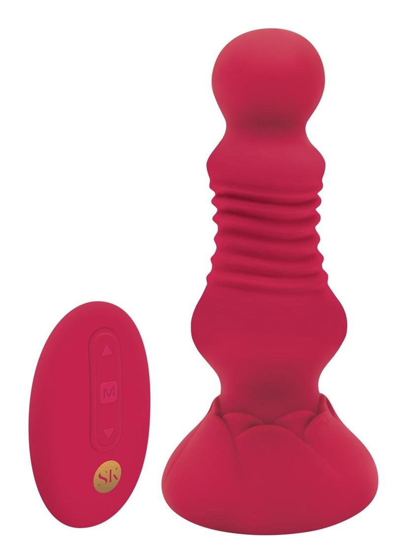 Secret Kisses Remote Control Thrusting Rechargeable Silicone Rosebud B   shopromantix