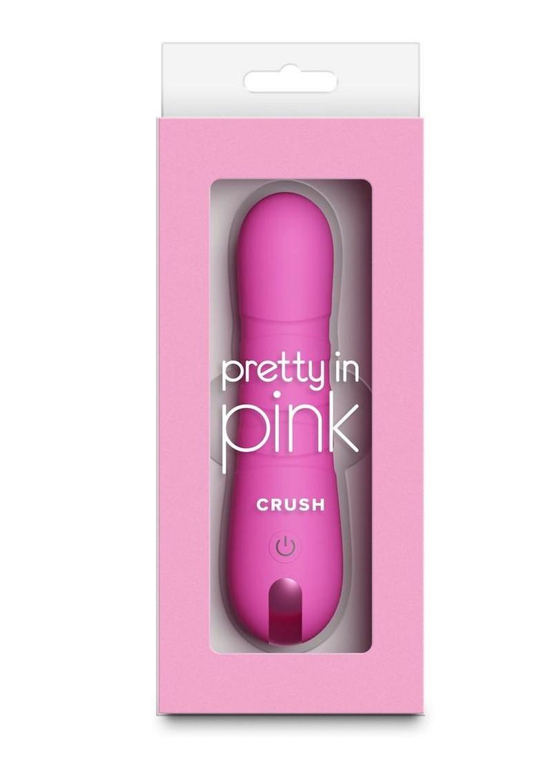 Pretty In Pink Crush Rechargeable Silicone Compact Thrusting Vibrator ...