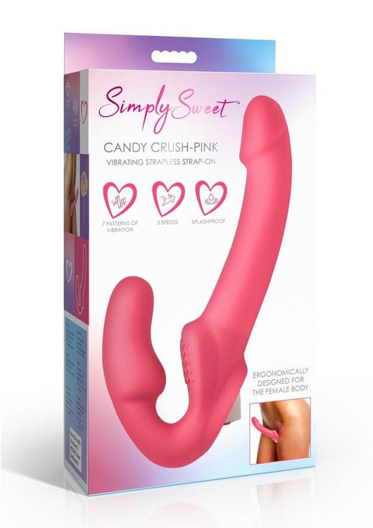 Simply Sweet Candy Crush Vibrating Rechargeable Silicone Strapless Str   shopromantix