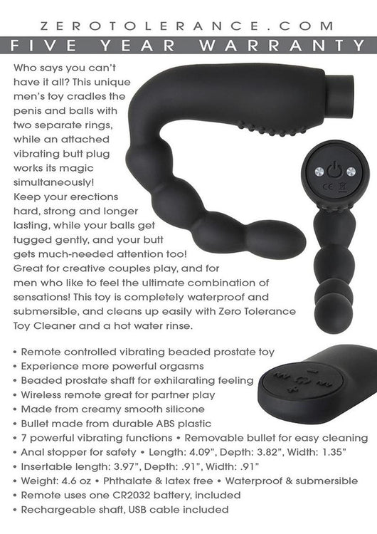Zero Tolerance The Emperor Silicone Prostate Stimulator with Rechargea ...