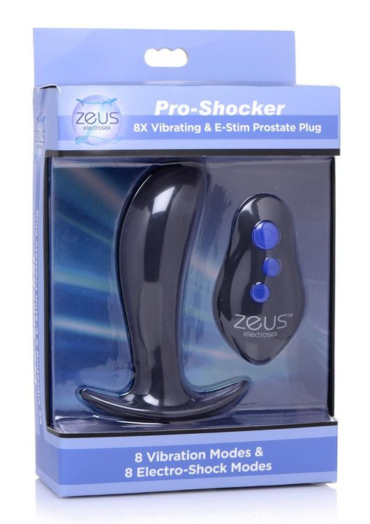 Zeus Pro-Shocker 8x Vibrating and E-Stim Silicone Rechargeable Prostat ...